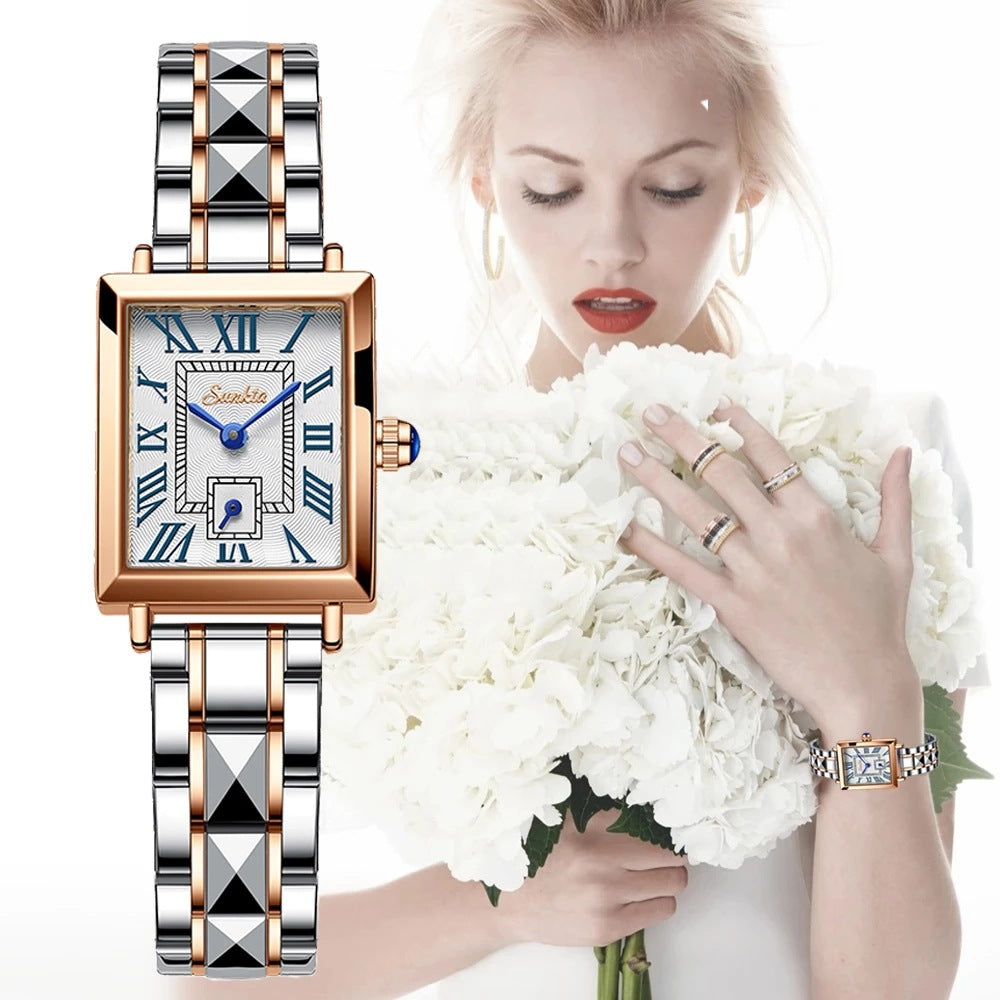 Waterproof Square Quartz Wristwatch for Women