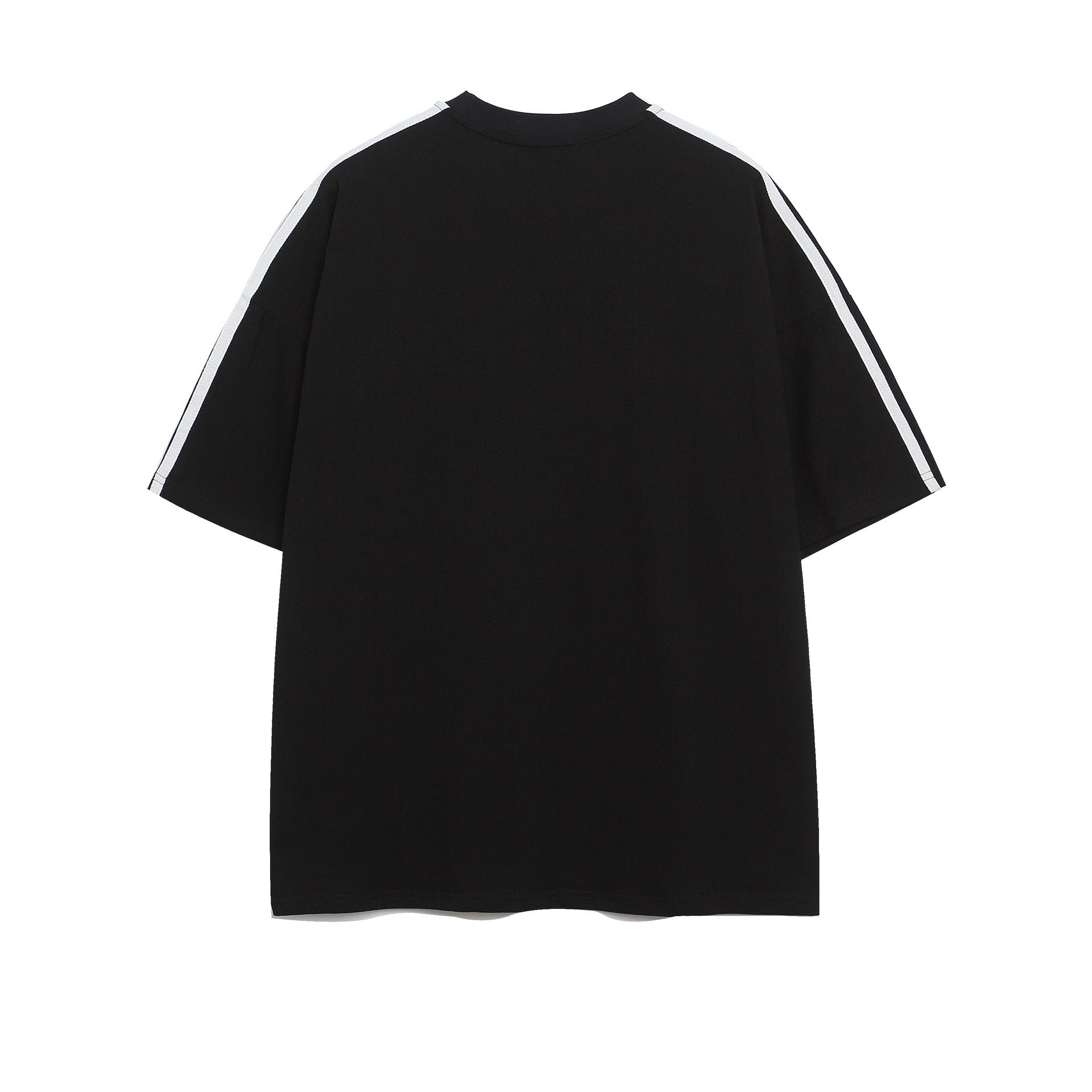 Contrast Asymmetric Short-Sleeve Top