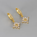 Diamond studded octagonal star ear clasp