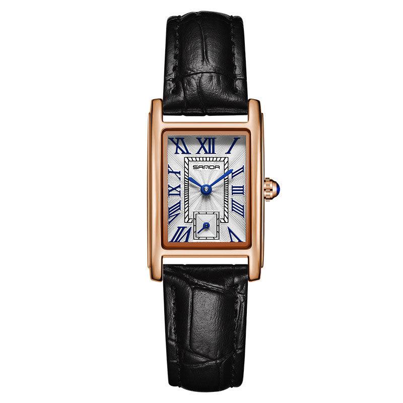 Waterproof Square Roman Numeral Quartz Watch