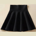 Spring Autumn New Women Skirt Knitting Woolen Midi Skirt Ladies High Waist Casual Pleated Elastic Flared Skirts Womens