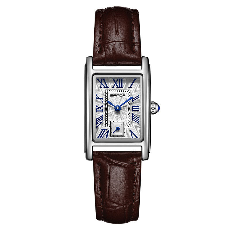 Waterproof Square Roman Numeral Quartz Watch