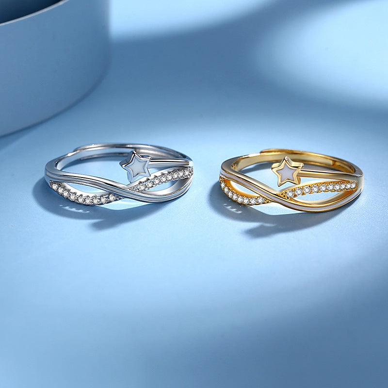 Alloy Double-Layer Star Ring