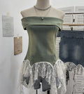 Irregular strapless top for women