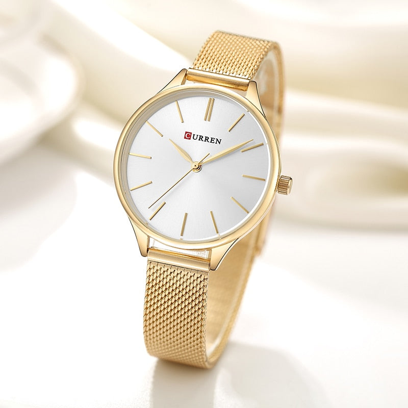 Rose Gold Milanese Steel Mesh Quartz Watch