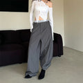 Stripe Gray Casual Pants Men Women Old Money Style